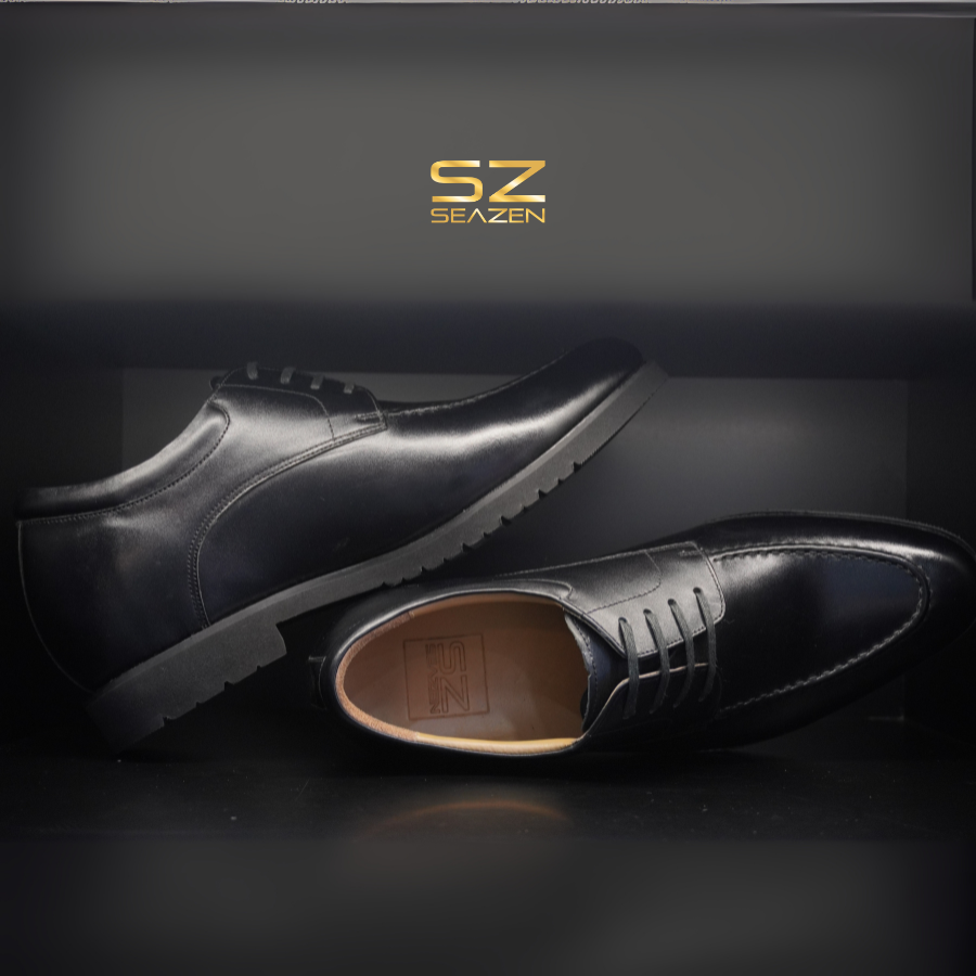 Giày tây tăng chiều cao có dây màu đen DT0618D - Ảnh 2