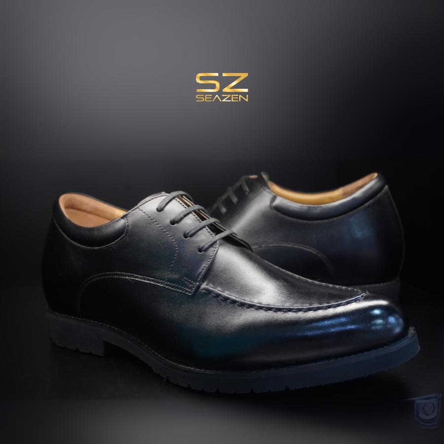 Giày tây tăng chiều cao có dây màu đen DT0618D