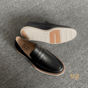 Giày lười nam đế siêu nhẹ màu đen SZAPPR008